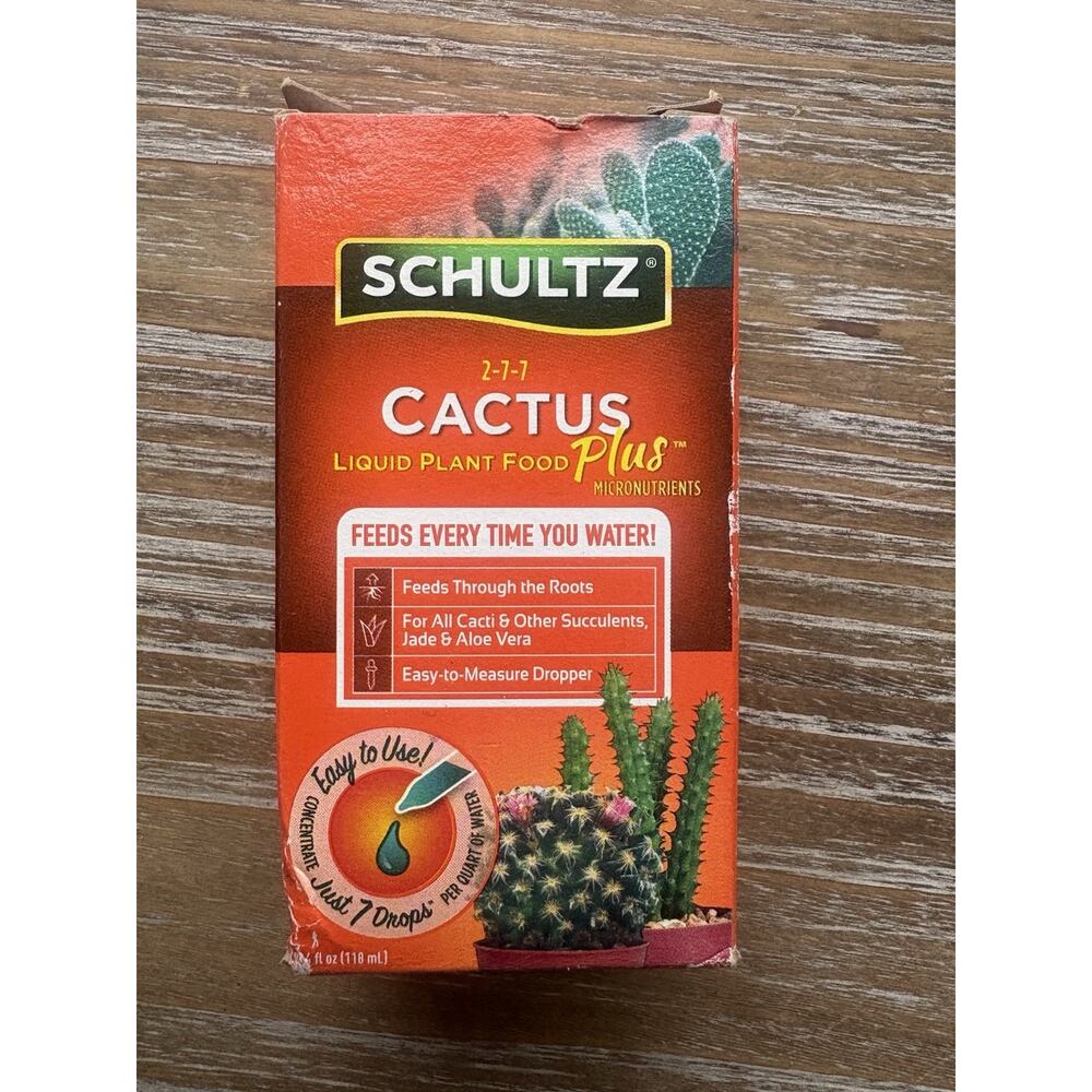 Schultz Cactus Succulent Liquid Fertilizer 2-7-7 Fast-Release 4 fl oz Dropper